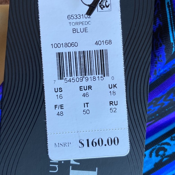 Miraclesuit Swimsuit Blue, Purple , Black and Teal Size 16 - Picture 5 of 16